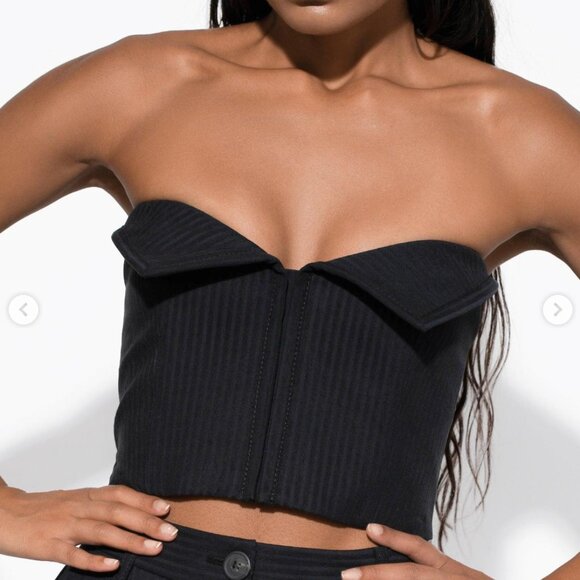 *NWT* Mara Hoffman Layne Foldover Bustier Top (Size 2) - Picture 5 of 8